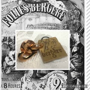 14k Gold bergere Vintage Monogram Pin